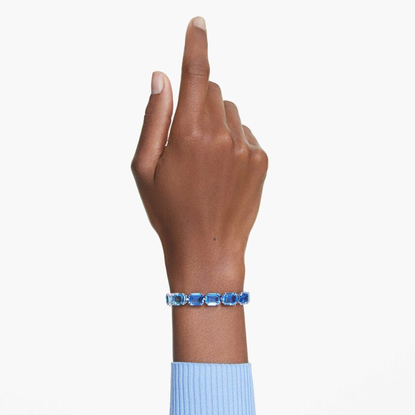 swarovski سوار millenia، قطع مثمن، لون متدرج، لون أزرق، طلاء روديوم