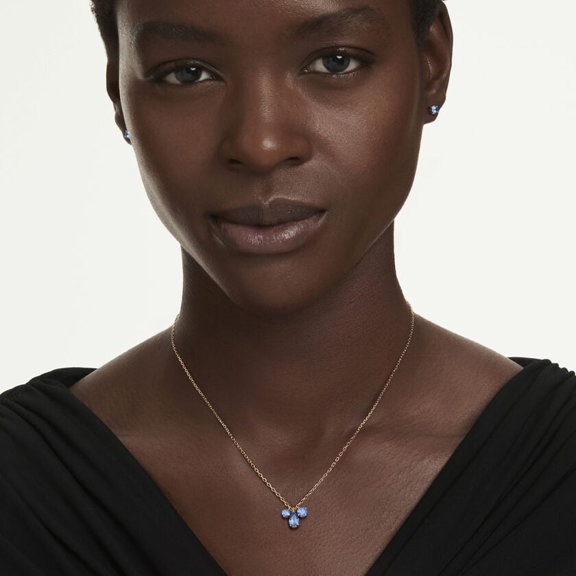 swarovski طقم mesmera، قطعتين، قطع متنوع، لون أزرق، لمسة نهائية من الذهب عيار 18 قيراط