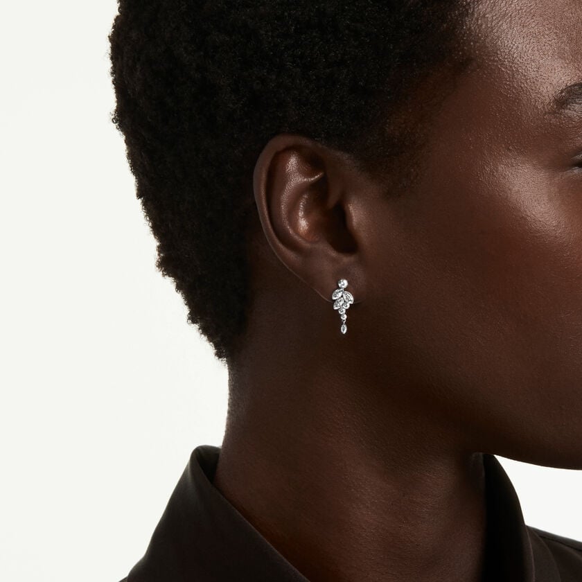 swarovski أقراط متدلية diapason، قطع متنوع، قمر، لون أبيض، طلاء روديوم