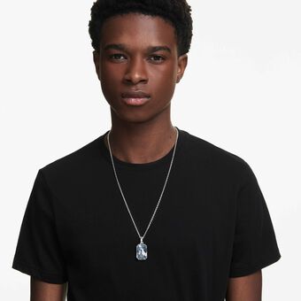 swarovski قلادة millenia، قطع مثمن، لون أبيض، طلاء روديوم