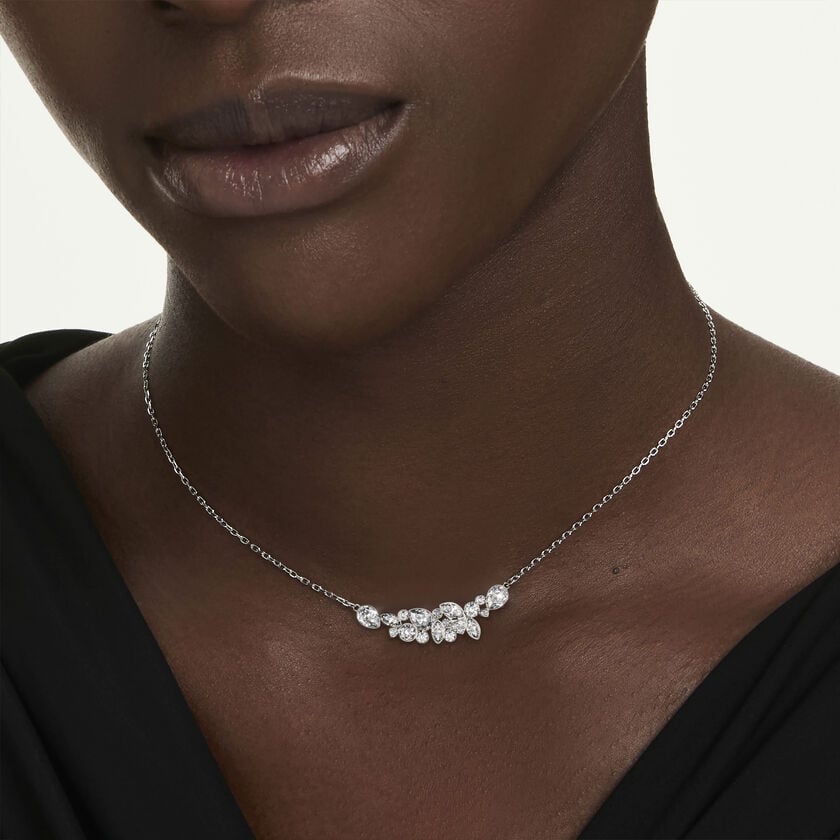 swarovski عقد diapason، قطع متنوع، لون أبيض، طلاء روديوم