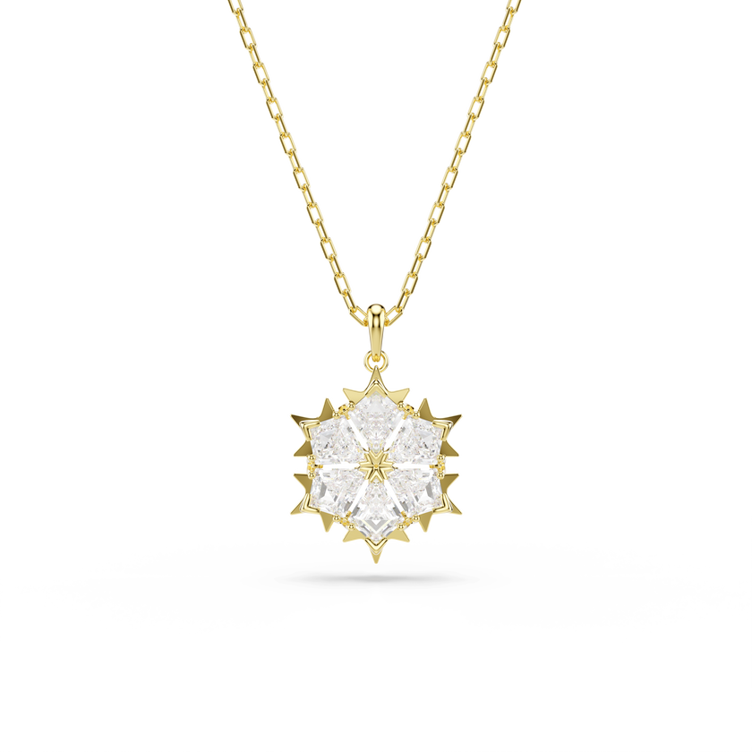 swarovski طقم magic، طقم  2 ، قطع متنوع، ندفة ثلج، لون أبيض، لمسة نهائية من الذهب عيار 18 قيراط
