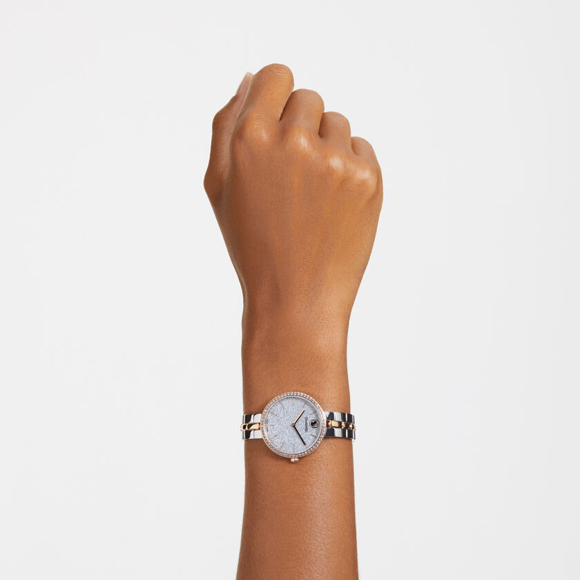 swarovski ساعة cosmopolitan، صناعة سويسرية، سوار معدني، لون فضي، لمسة نهائية من معادن مختلطة