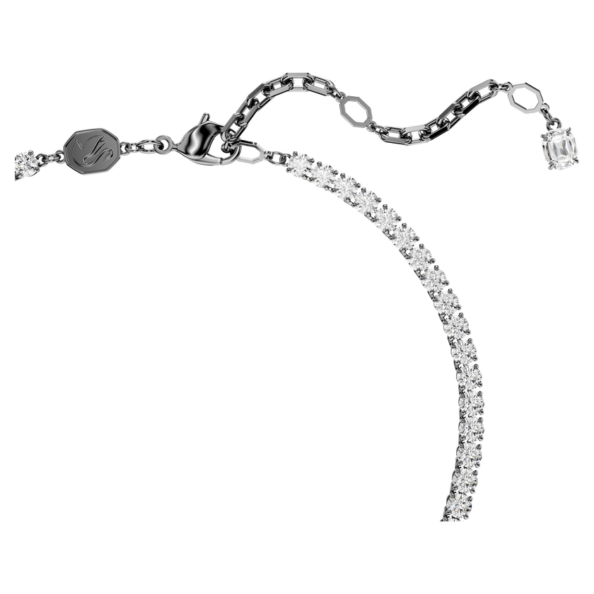 swarovski قلادة وبروش swan vienna، شكل بجعة، لون أبيض، طلاء روثينيوم