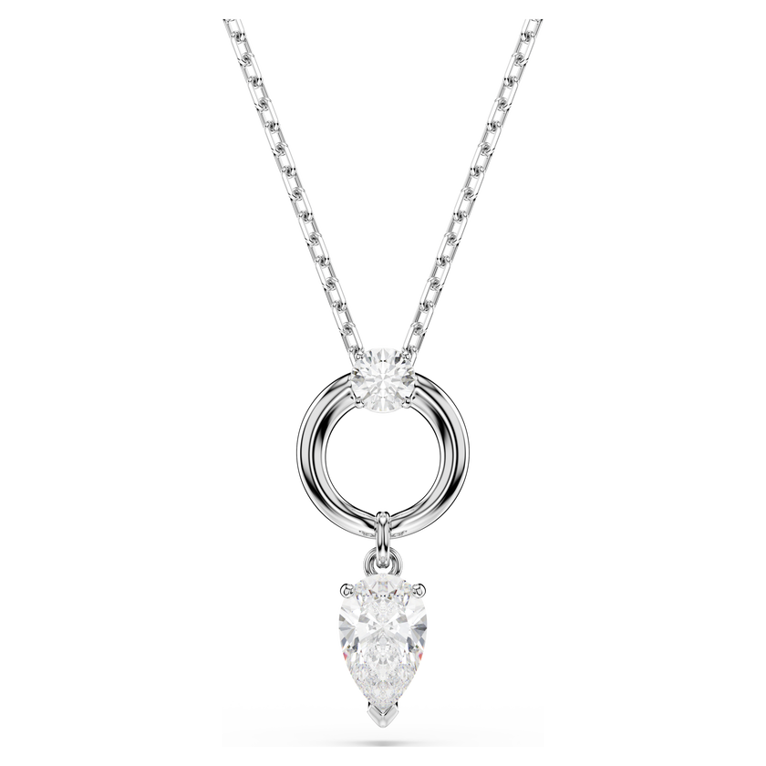 swarovski قلادة mesmera، شكل كمثرى، لون أبيض، طلاء روديوم
