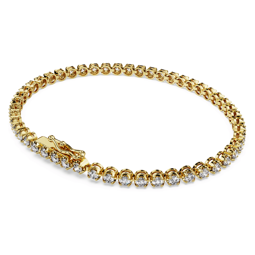 swarovski سوار تنس eternity، ألماس مُصنع في المختبر بإجمالي 2 5 قيراط، شكل دائري، ذهب أبيض عيار 18