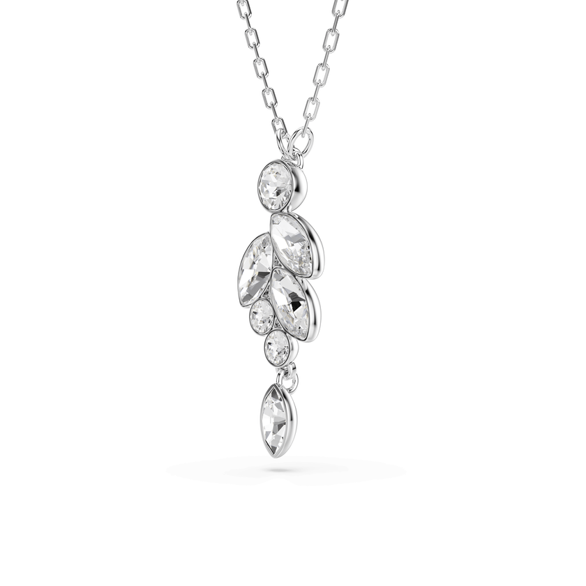 swarovski قلادة diapason، قطع متنوع، لون أبيض، طلاء روديوم