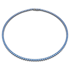 swarovski عقد matrix tennis، قطع مستدير، لون أزرق، طلاء روثينيوم