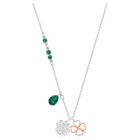 swarovski قلادة symbolic من سواروفسكي، على شكل زهرة برسيم، لون أخضر، لمسة نهائية من معادن مختلطة