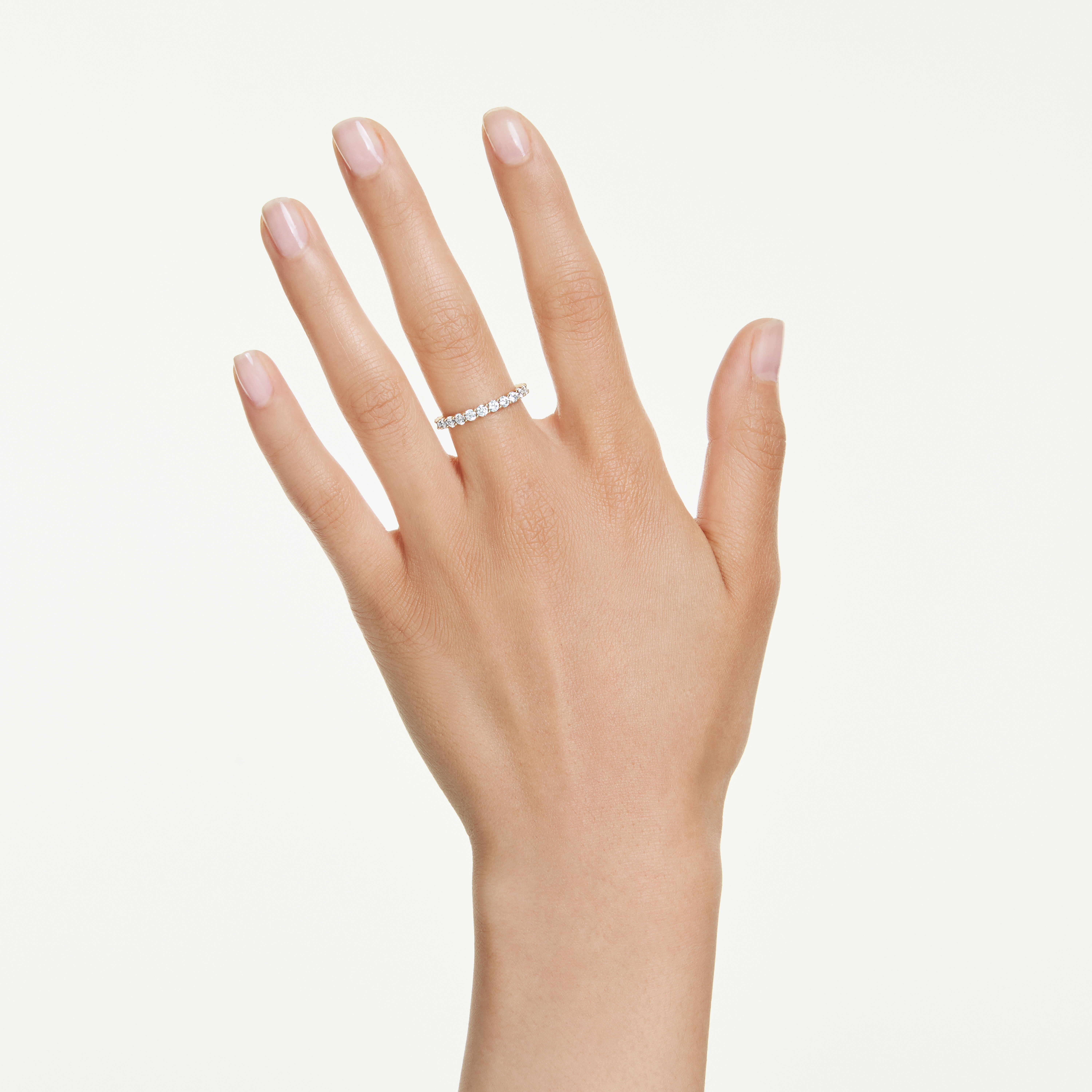 swarovski خاتم دبلة matrix vittore، قطع مستدير، لون أبيض، طلاء باللون الذهبي