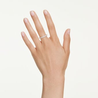 swarovski خاتم دبلة matrix vittore، قطع مستدير، لون أبيض، طلاء باللون الذهبي