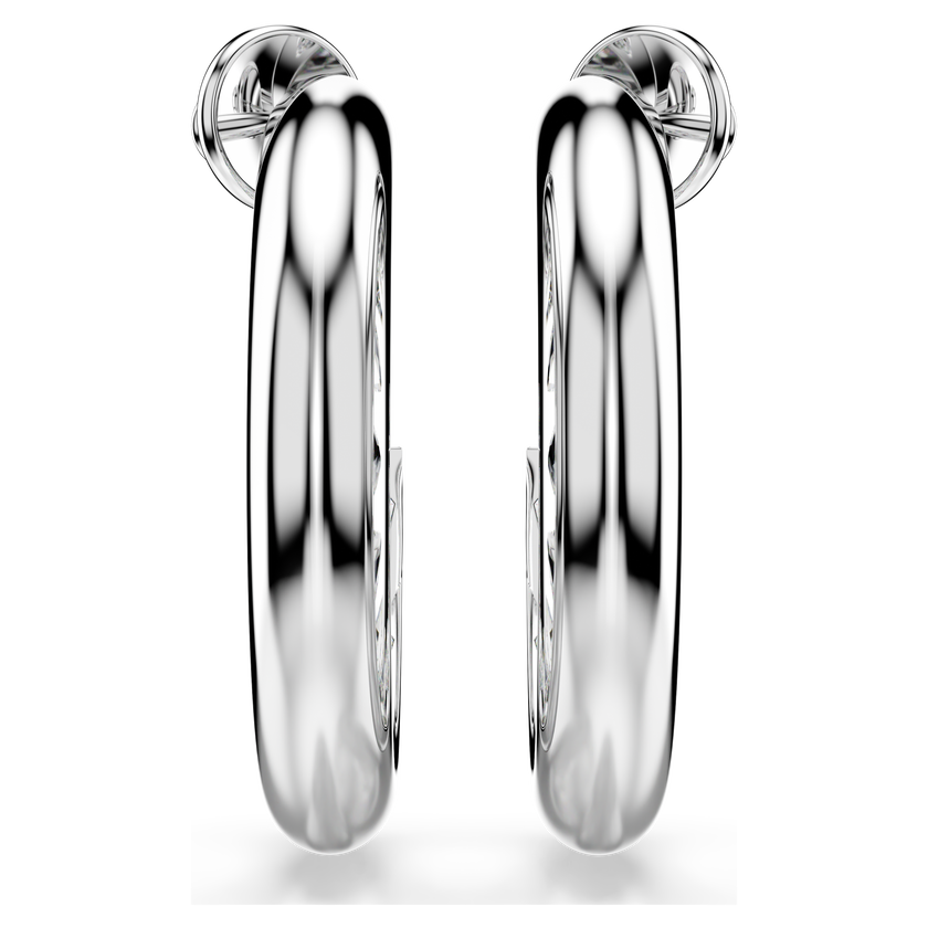 swarovski أقراط حلقية sublima، لون أبيض، طلاء روديوم