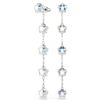 swarovski أقراط chroma، قطع متنوع، نجمة، لون أبيض، طلاء روديوم