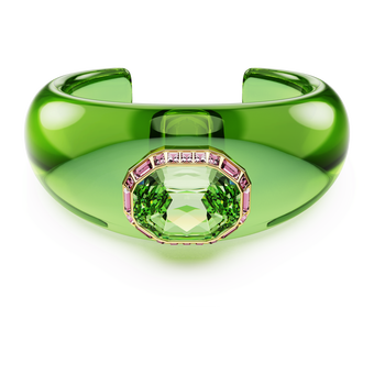 swarovski سوار dulcis، قطع مُثَمَّن، لون أخضر، طلاء باللون الذهبي