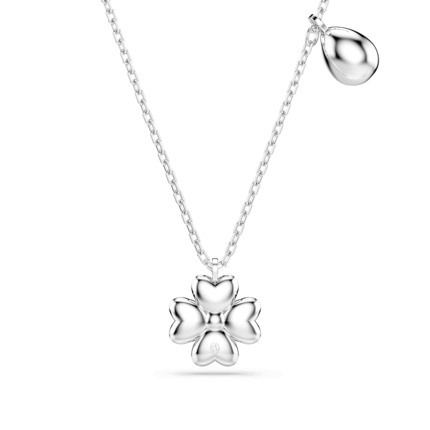 swarovski symbolica necklace  clover  blue  rhodium plated