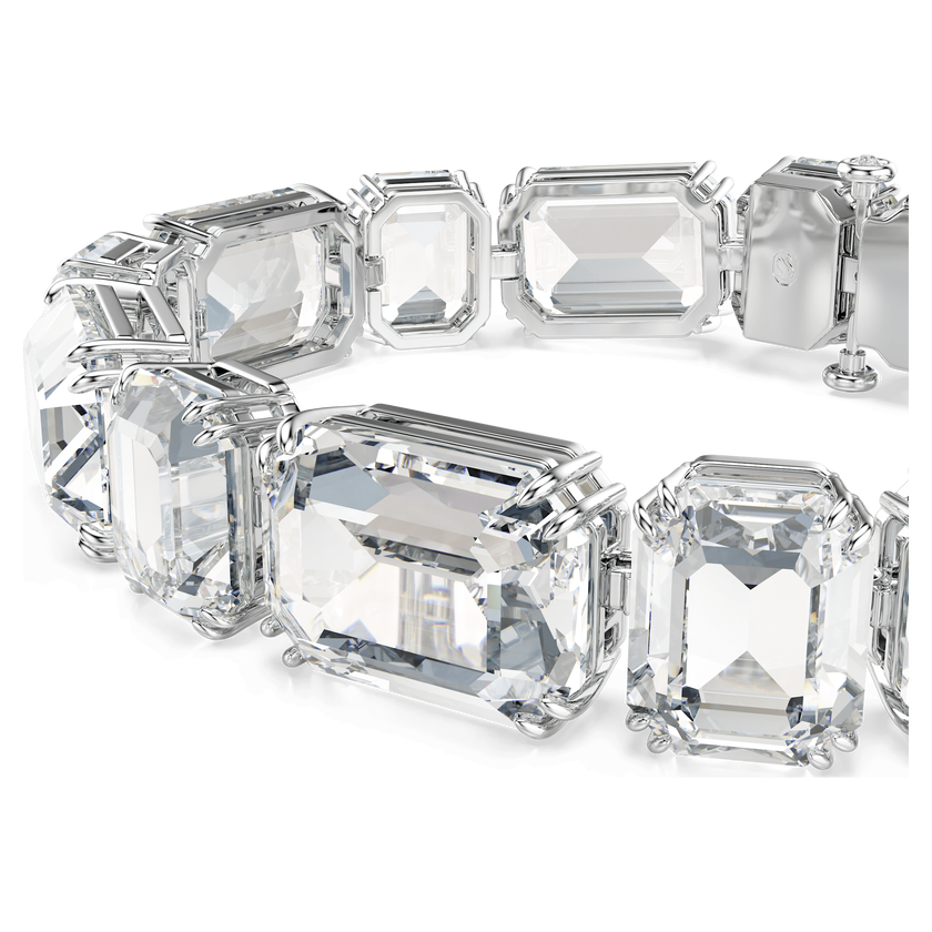 swarovski سوار millenia tennis، قطع مُثَمَّن، لون أبيض، طلاء روديوم