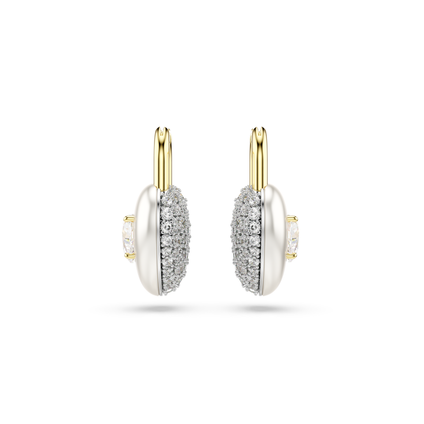 swarovski أقراط متدلية idyllia، قطع متنوع، شكل قلب، لون أبيض، طلاء باللون الذهبي