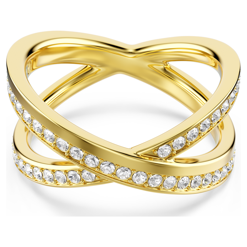 swarovski خاتم delta، قطع مُستدير، لون أبيض، لمسة نهائية من الذهب عيار 18 قيراط