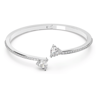 swarovski سوار mesmera، على شكل قلب، لون أبيض، طلاء روديوم