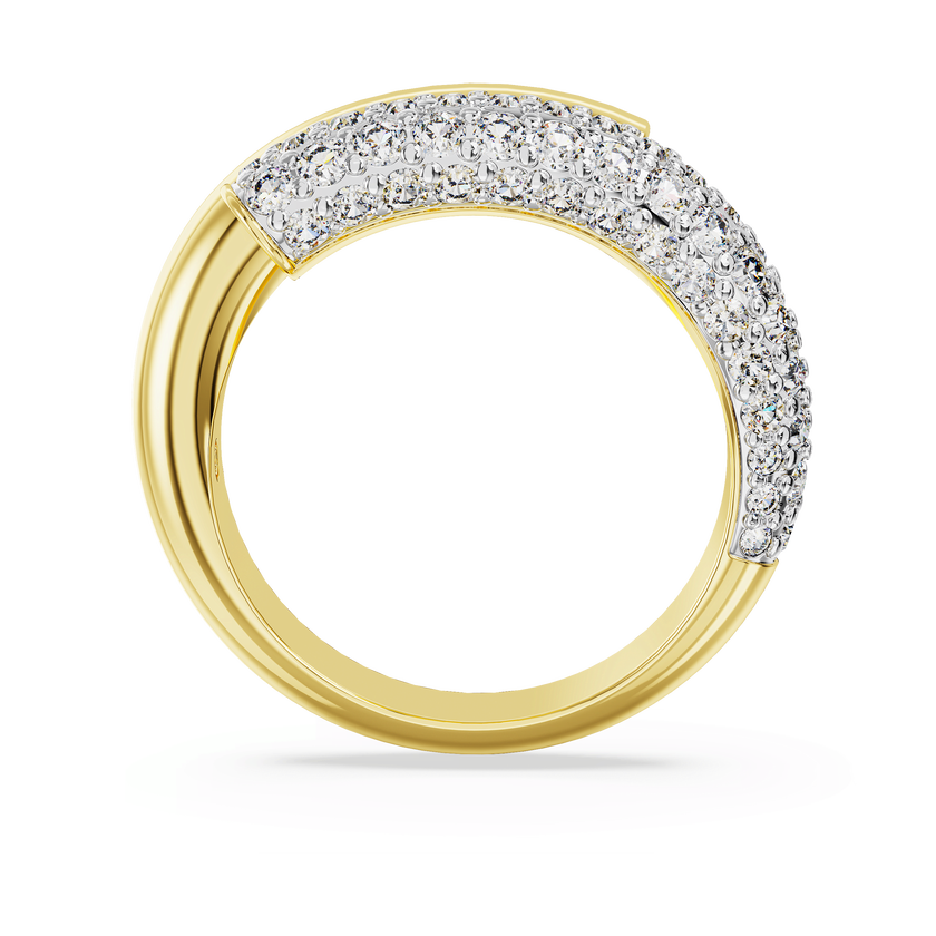 swarovski خاتم كوكتيل dextera، لون أبيض، طلاء بلون ذهبي