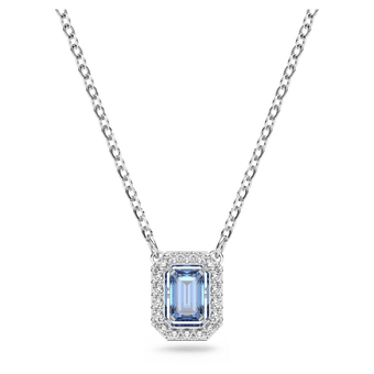 swarovski عقد una، قطع مُثَمَّن، لون أزرق، طلاء روديوم