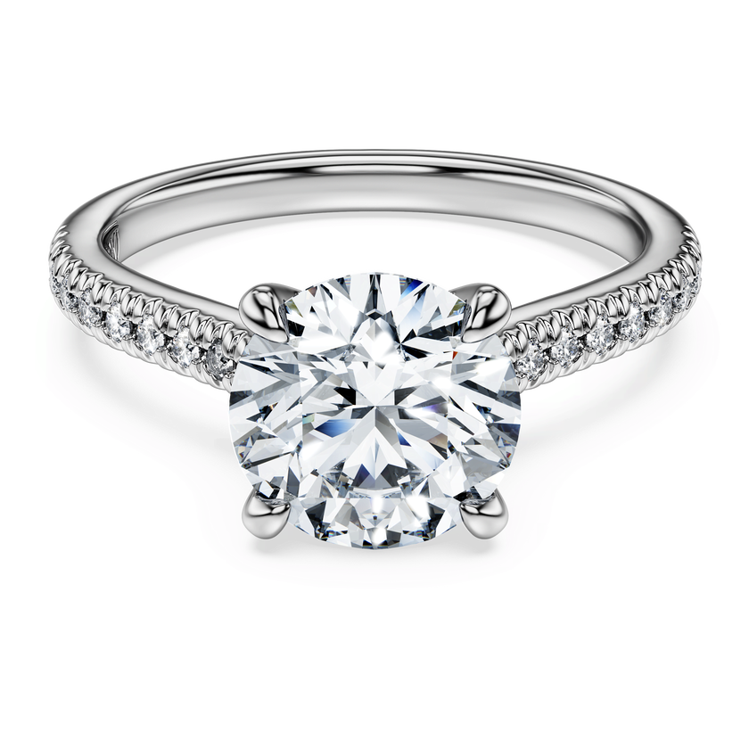 swarovski خاتم سوليتير eternity، ألماس مُصنع في المختبر بإجمالي 2 2 قيراط، شكل دائري، ذهب أبيض عيار 18