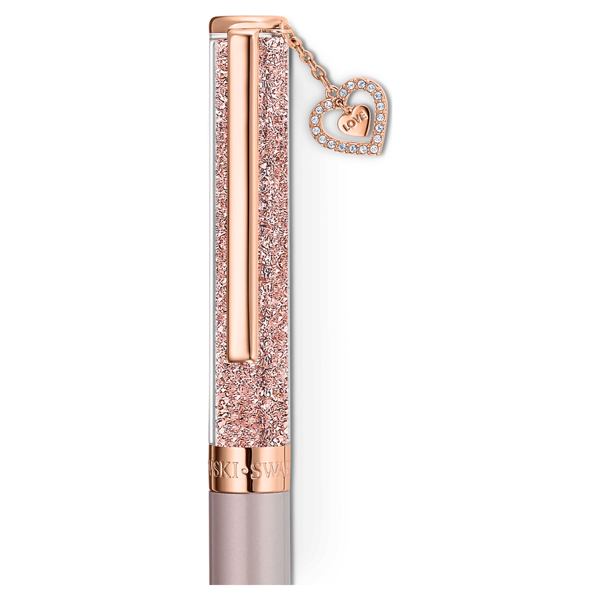 swarovski قلم حبر جاف crystalline، لون وردي، طلاء ذهبي وردي