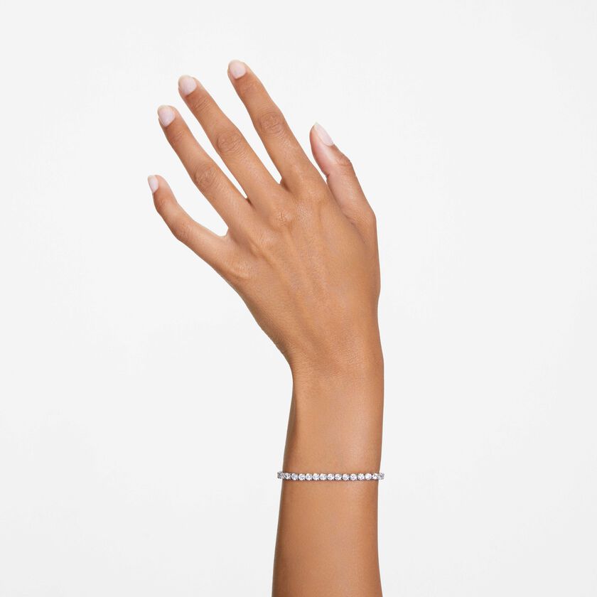 swarovski سوار matrix tennis، قطع مُستدير، لون أبيض، طلاء روديوم