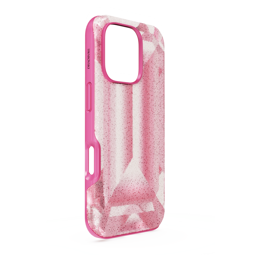 swarovski حافظة هاتف ذكي high، طبعة بنقشة الكريستال، iphone  16 pro، لون وردي