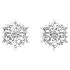 swarovski magic stud earrings snowflake white rhodium plated