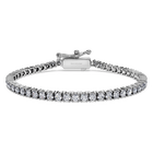 swarovski سوار تنس eternity، ألماس مُصنع في المختبر إجمالي 3 قيراط، شكل دائري، ذهب أبيض عيار 18 قيراط