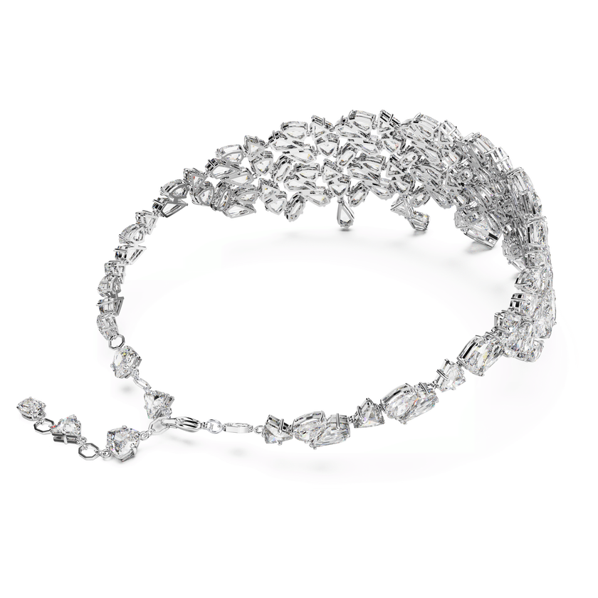 swarovski عقد شوكر mesmera، قطع متنوع، لون أبيض، طلاء روديوم