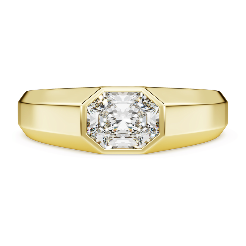 swarovski دبلة octagon، أحجار ألماس مُصنعة في المختبر بإجمالي 1 0 قيراط، شكل مثمن، ذهب أصفر عيار 18