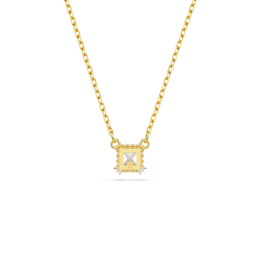 swarovski قلادة stilla attract، قطع مربع، لون أبيض، لمسة نهائية من الذهب عيار 18 قيراط