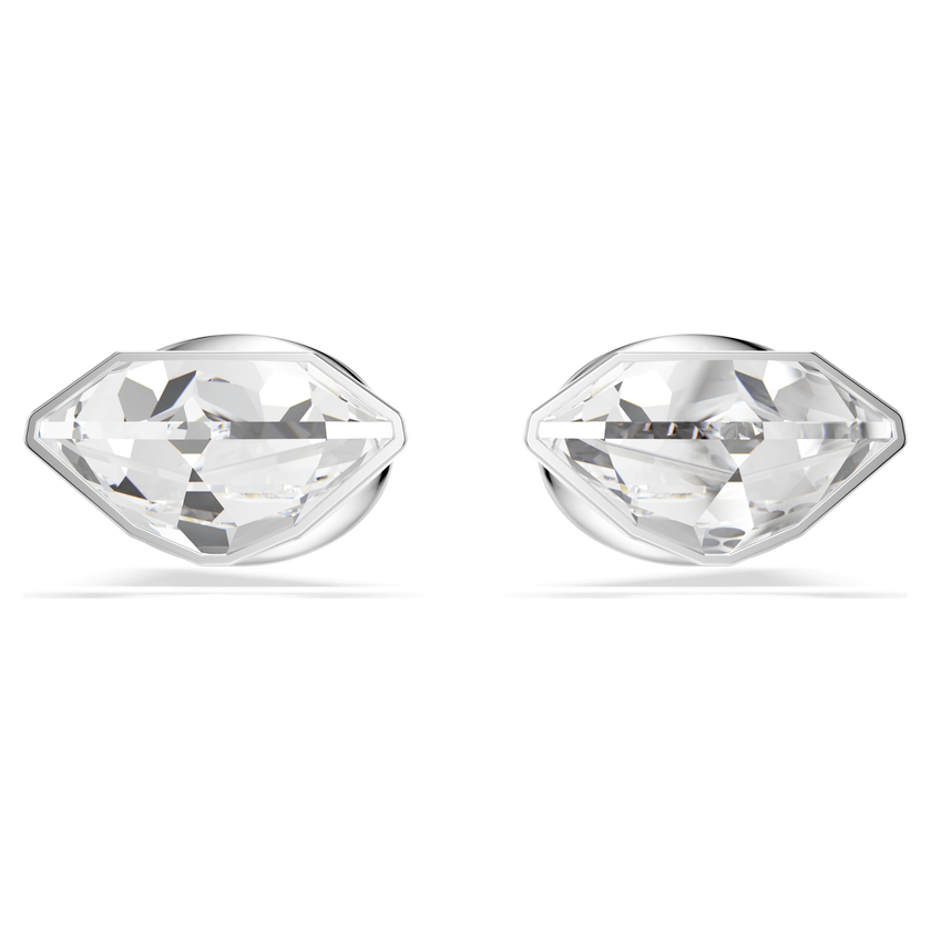 swarovski أقراط دبوسية lucent، أحجار كريستال صغيرة متراصة، شكل وتد، لون أبيض، طلاء روديوم