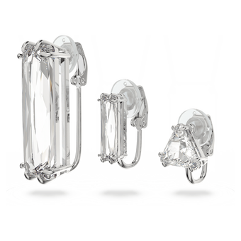 قرط Mesmera مشبك، منفرد، مزدان بكريستال مستطيل، لون أبيض، طلاء روديوم swarovski قرط mesmera مشبك، منفرد، مزدان بكريستال مستطيل، لون أبيض، طلاء روديوم