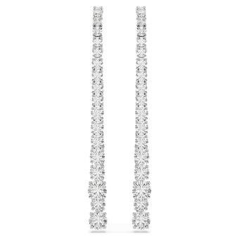 swarovski أقراط متدلية matrix، قطع مستدير متدرج، لون أبيض، طلاء روديوم