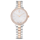 swarovski watch swiss made metal bracelet silver tone rose gold tone finish