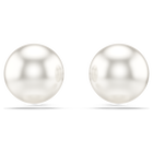 swarovski أقراط دبوسية matrix، لآلئ كريستال، لون أبيض، طلاء روديوم