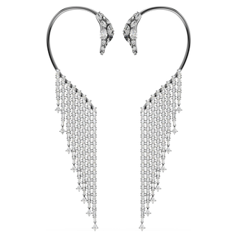 swarovski حلية الأذن the vienna collection، شكل بجعة، لون أبيض، طلاء روثينيوم