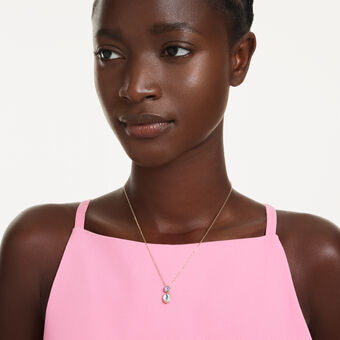 swarovski قلادة chroma، قطع متنوع، ألوان متعددة، طلاء باللون الذهبي