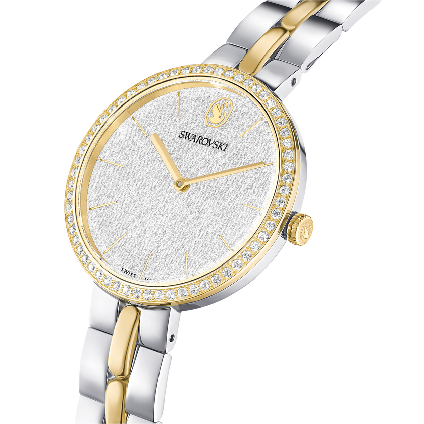 swarovski cosmopolitan watch  swiss made  metal bracelet  silver tone  mixed metal finish