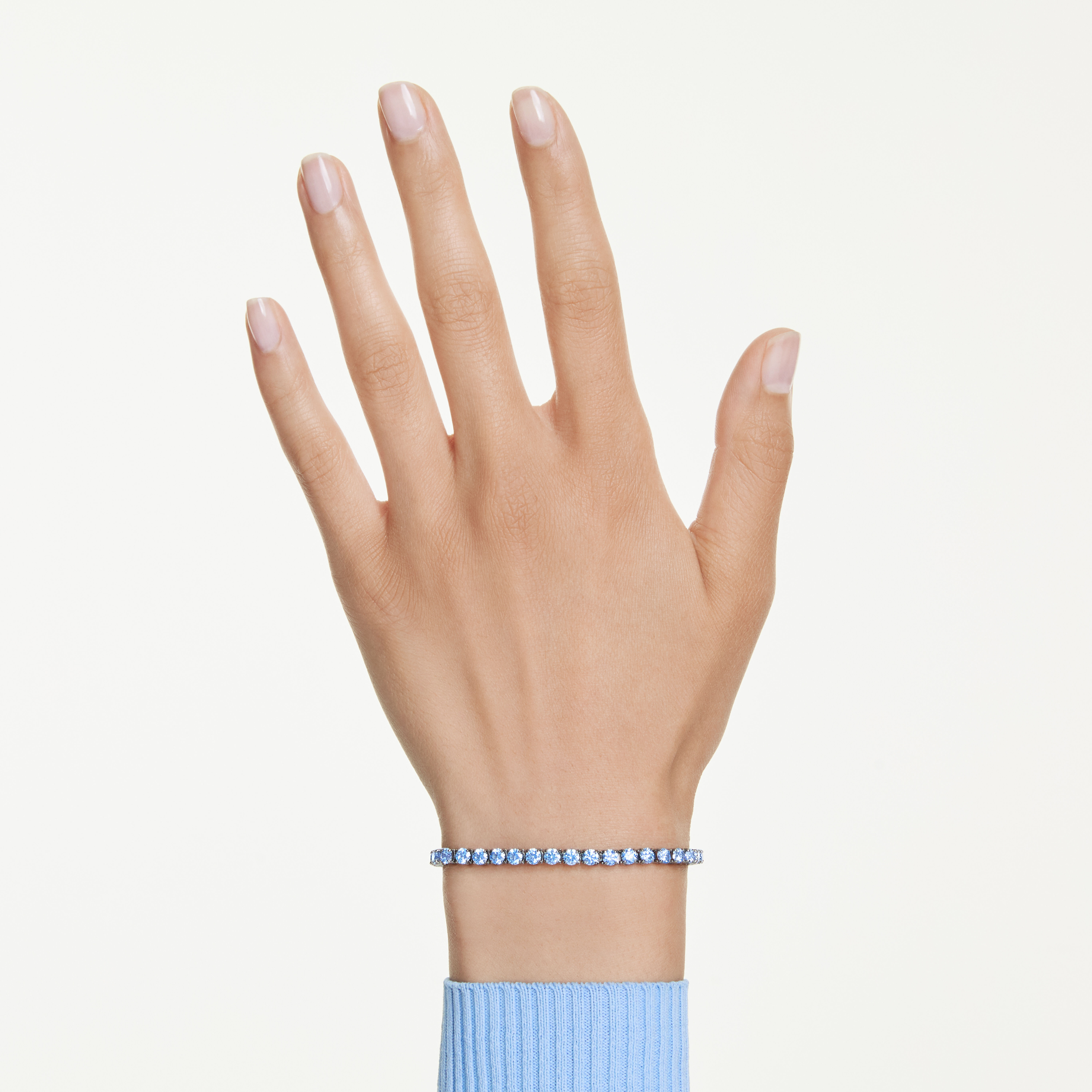 swarovski سوار matrix tennis، قطع مستدير، لون أزرق، طلاء روثينيوم