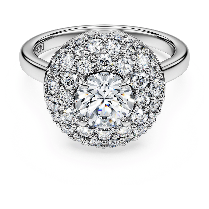 swarovski خاتم سوليتير eternity، ألماس مُصنع في المختبر إجمالي 2 قيراط، ذهب أبيض عيار 18