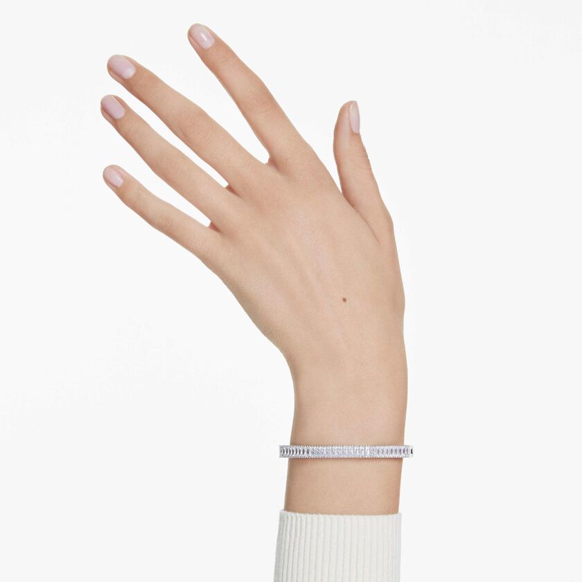 swarovski سوار matrix، قطع باغيت، لون أبيض، طلاء روديوم