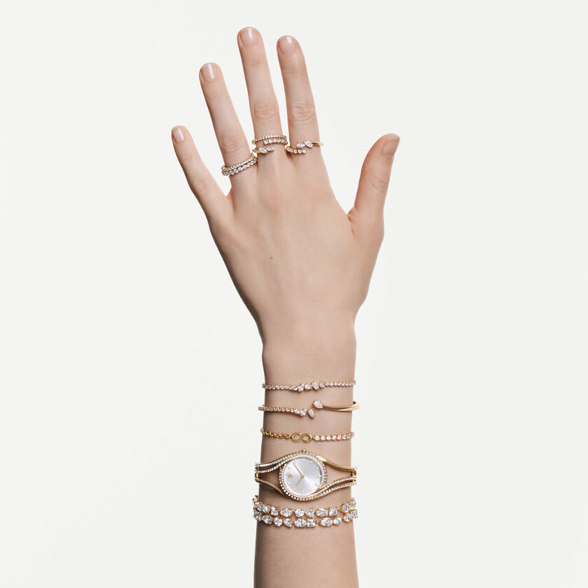 swarovski سوار mesmera، قطع متنوع، لون أبيض، لمسة نهائية من الذهب عيار 18 قيراط