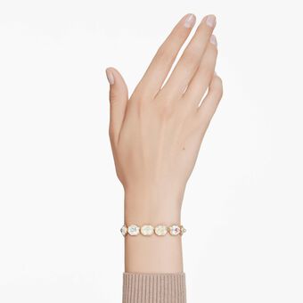 swarovski سوار choma tennis، قطع مُثَمَّن، ألوان متعددة، طلاء باللون الذهبي