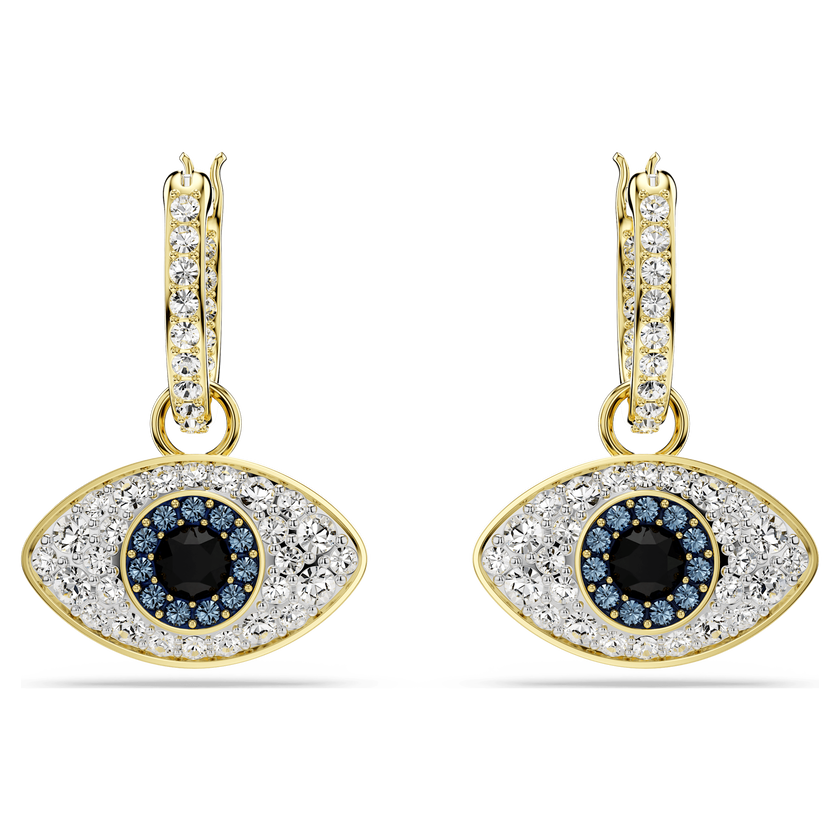 swarovski أقراط متدلية symbolica، عين الحسود، لون أزرق، طلاء باللون الذهبي