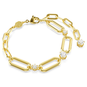swarovski سوار constella، لون أبيض، لمسة نهائية من الذهب عيار 18 قيراط