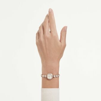 swarovski ساعة una angelic، سوار كريستال، لون ذهبي وردي، لمسة نهائية باللون الذهبي الوردي